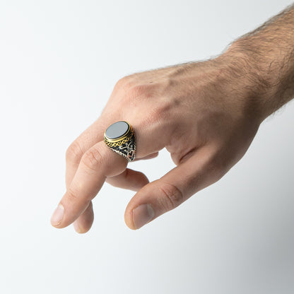 Sultan’s Seal – Handcrafted 925 Silver Ring with Onyx Stone