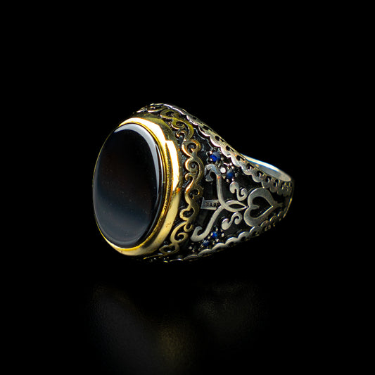 Sultan’s Seal – Handcrafted 925 Silver Ring with Onyx Stone