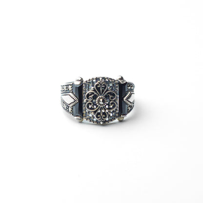 The Sultan's Edge – Onyx Silver Ring